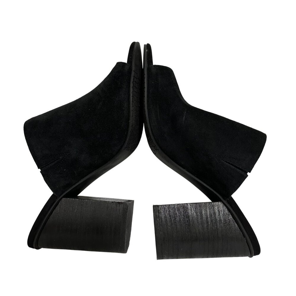 Nordstrom BP. Black Womens Suede Peep-Toe Block Heel Mules SZ 8.5M Slide Goth - Picture 9 of 11